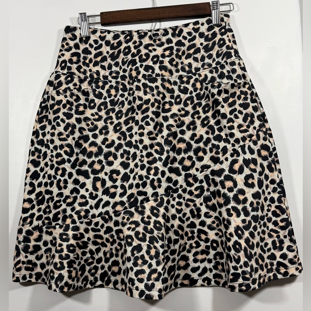 Chic Leopard Print A-Line Skirt